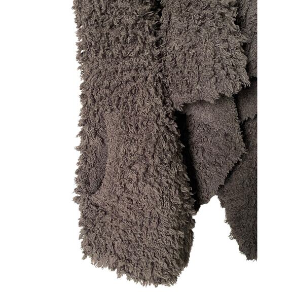 NEW Barefoot Dreams CozyChic Loop Fringe Cascading Vest Girls 6/7 Smokey Gray - Picture 6 of 13